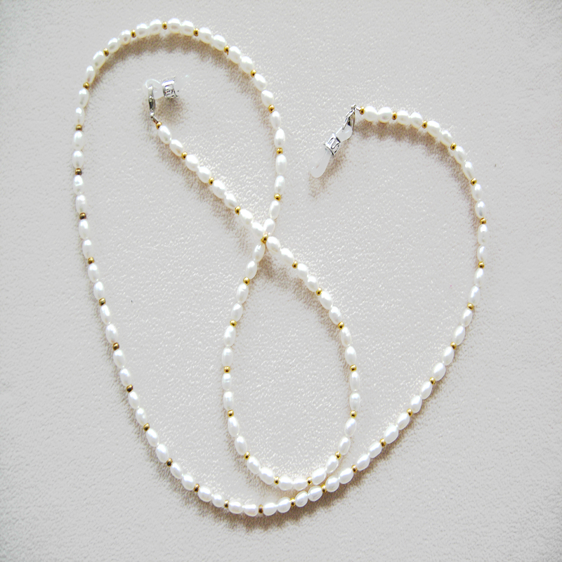 Mask Chain Holder - fashionable eyeglass beaded real natural pearl