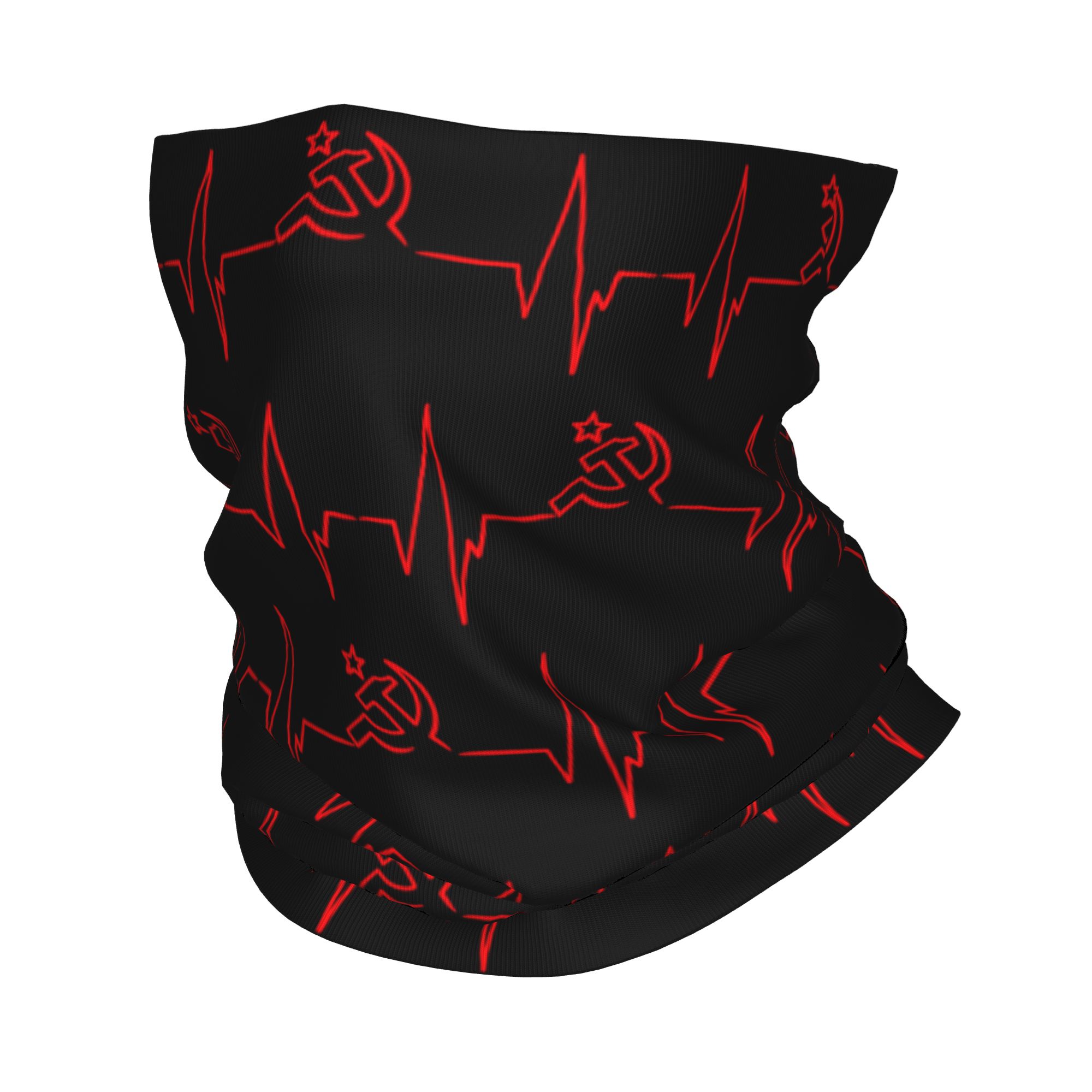 Neck Gaiter Face Cover - Custom Heartbeat Russian Flag Russia CCCP