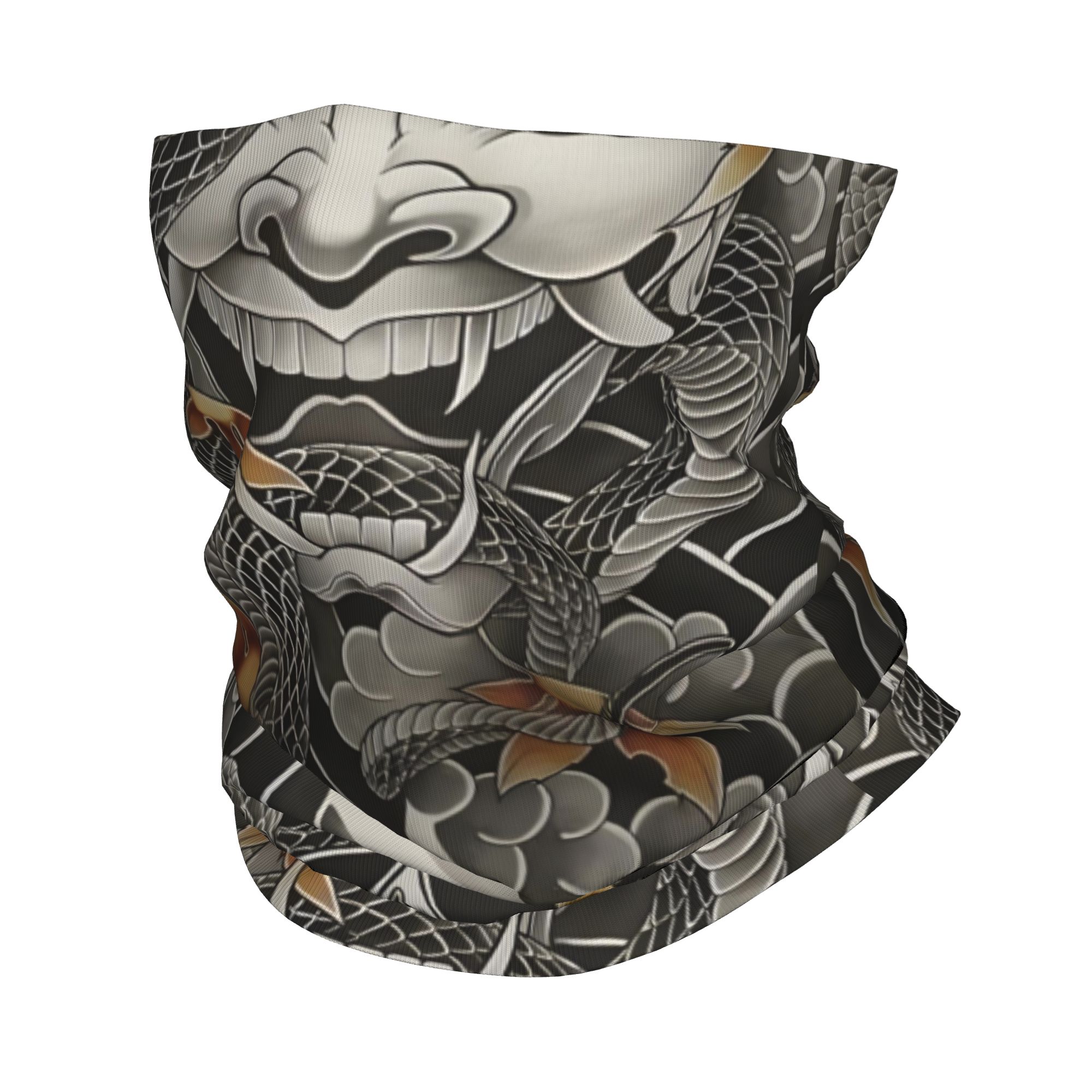 Neck Gaiter Face Cover - Custom Samurai Oni Demon Bandana Neck