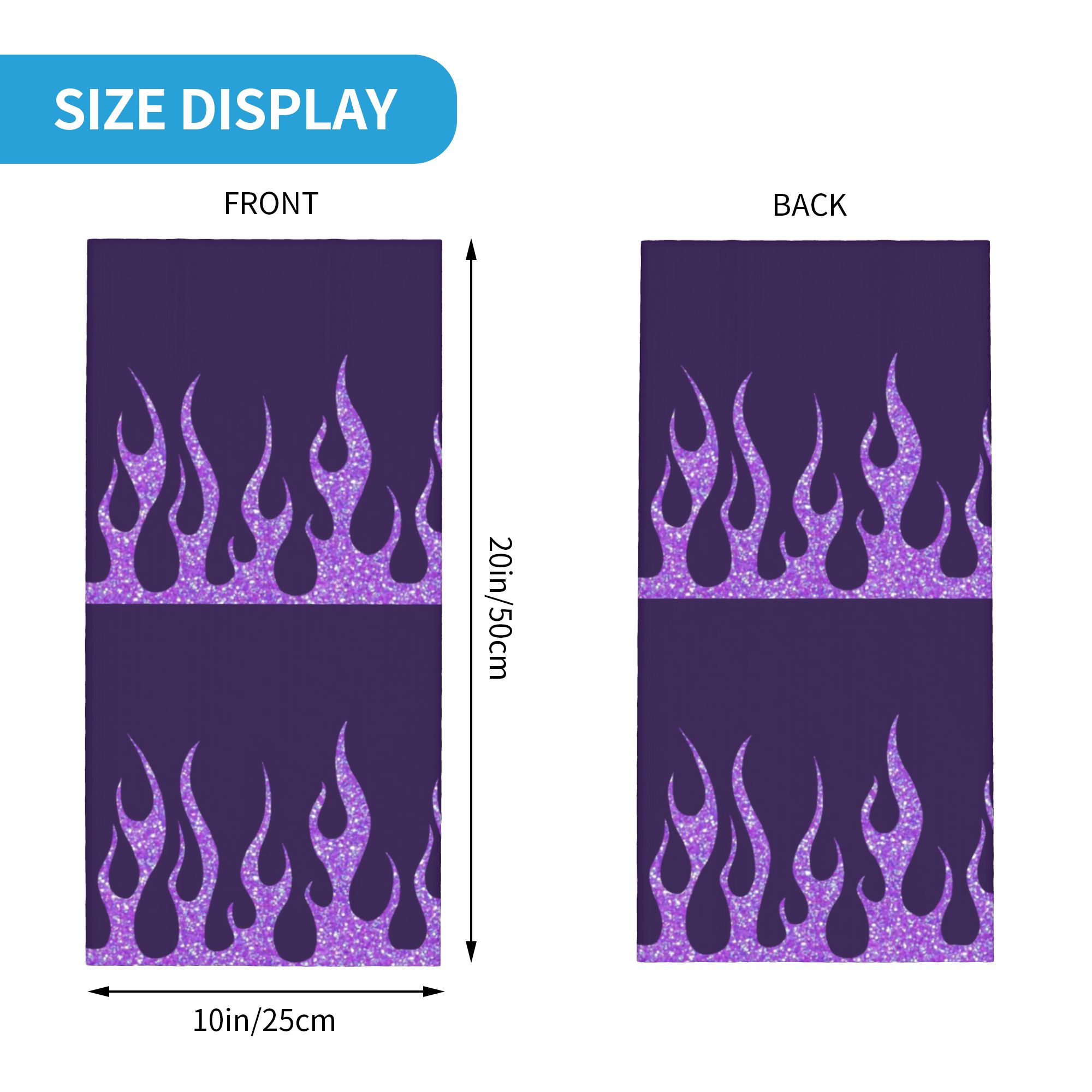 Custom Purple Glitter Flames B - đánh giá và giá Neck Gaiter Face Cover